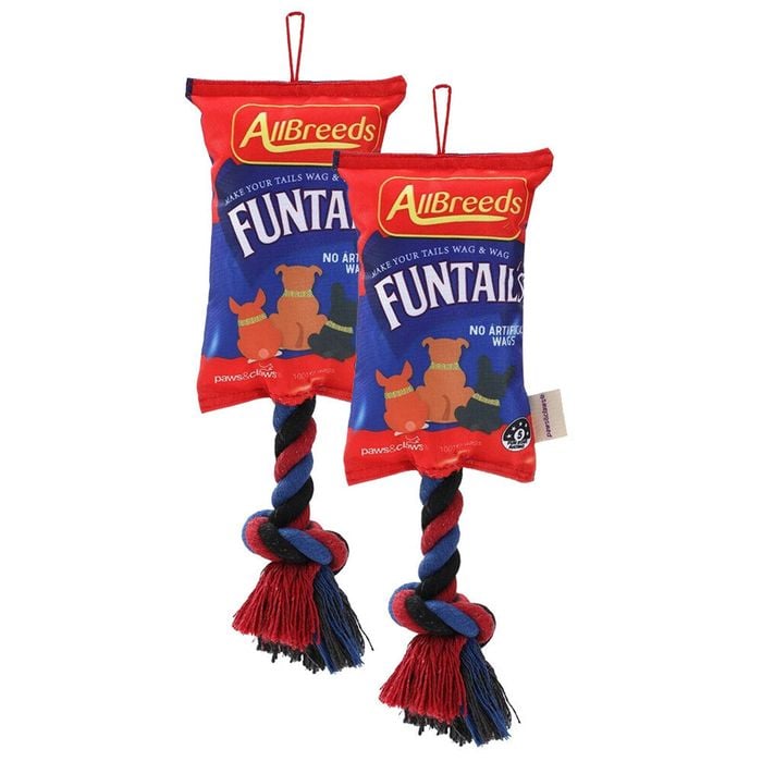 2PK Paws And Claws Funtails Lollies Snacks Oxford Tugger W/ Rope 39X21X13Cm