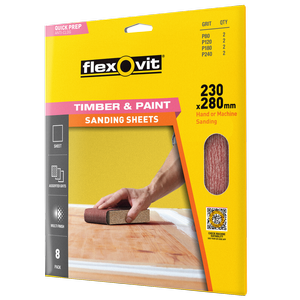 Flexovit Assorted Multi Sand Sheets - 8 Pack