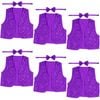 6x Adult Unisex SEQUIN BOW TIE & VEST Dance Costume Party Sparkle Set in Purple
