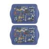 2x 2pc Ashdene Land Down Under NSW Melamine Scatter Tray Blue 21x14.2cm