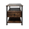 Viviendo Side Table Bedside table with 1 drawer Industrial Style Steel and Wood