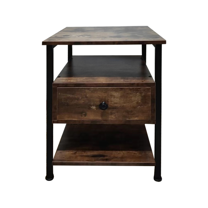 Viviendo Side Table Bedside table with 1 drawer Industrial Style Steel and Wood