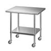 Cefito 914x762mm Stainless Steel Kitchen Bench w/ Splashback Work Table Prep Bench Commercial 430