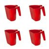 4PK AgBoss Pet and Livestock Plastic Food Scoop FeedMaxx 1kg Red