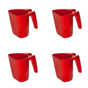 4PK AgBoss Pet and Livestock Plastic Food Scoop FeedMaxx 1kg Red