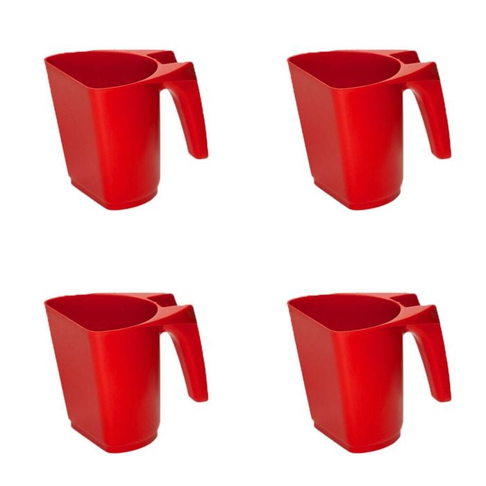 4PK AgBoss Pet and Livestock Plastic Food Scoop FeedMaxx 1kg Red