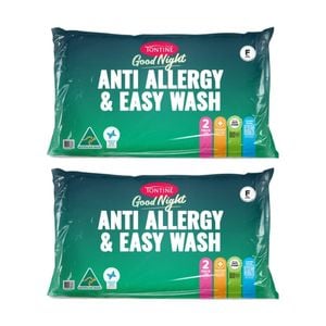 2x 2pc Tontine Good Night Anti Allergy & Easy Wash Pillows Firm Profile