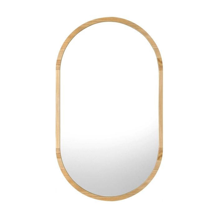 Oikiture 84x50cm Wooden Wall Mirror Oval