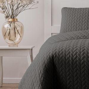 Ardor Boudoir Queen Charcoal Maya  Quilted Quilt Cover Set