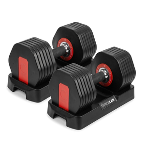 fitnessLAB 2X 12kg Fast Adjustable Dumbbell Gym Weight for Exercise Fitness