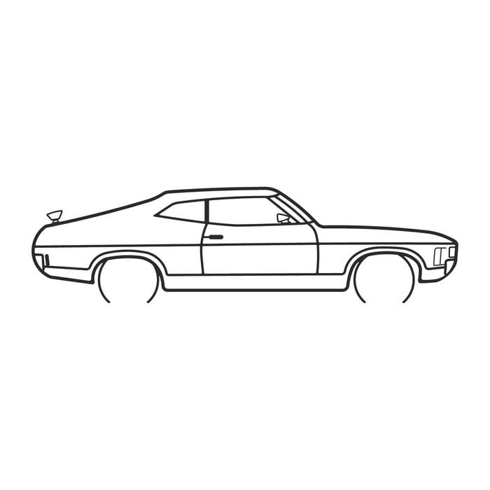 Ignite Laser Ford XA Falcon GT Silhouette Metal Wall Art Rustic Metal 15.7inch/40cm
