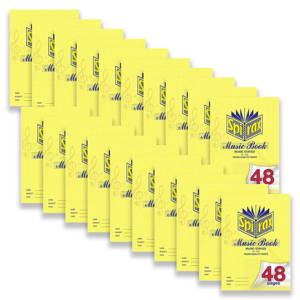 20pc Spirax 243 Music Book A4 48-pages Staved Writing Paper Notebook ...