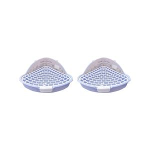 2PK Nature Island Corner 25x20cm w/Clips Cat/Dog Poop Pet Litter Tray Small Blue