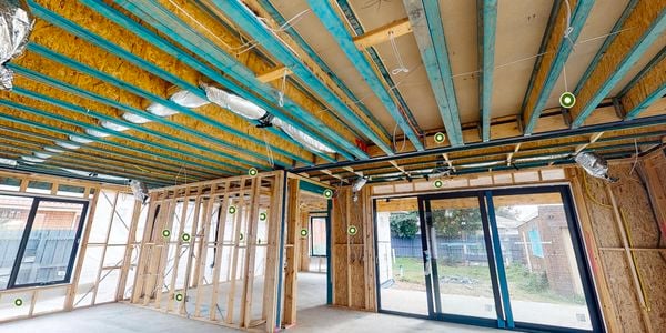 Timber frames on jobsite.
