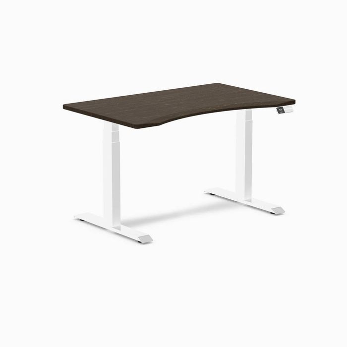 Desky Dual Ergo Edge Sit Stand Desk White Frame 120cm