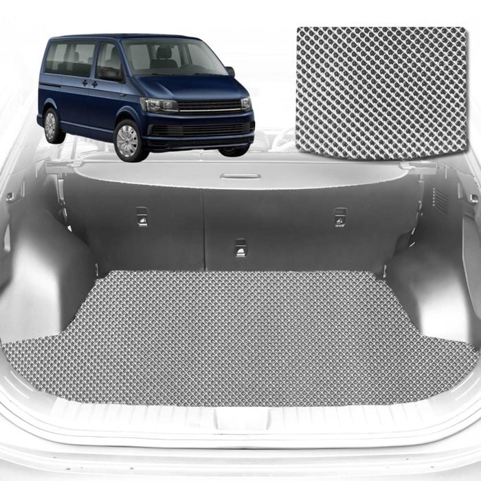 6D Diamond Car Boot Mat for VolksWagen Multivan T62016-Current-Cargo Mat-Grey-Outback GT