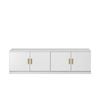 European Cabinetry White Slim Shaker Oval Brass Handles Bucharest TV Unit