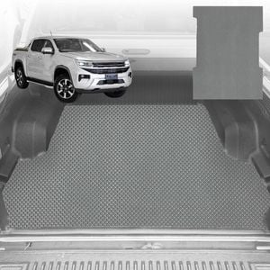 6D Diamond Ute Tub Mat for Volkswagen Amarok Dual Cab 2H Facelift 2022-Current (with Spray on Liner or no Liner) - Grey