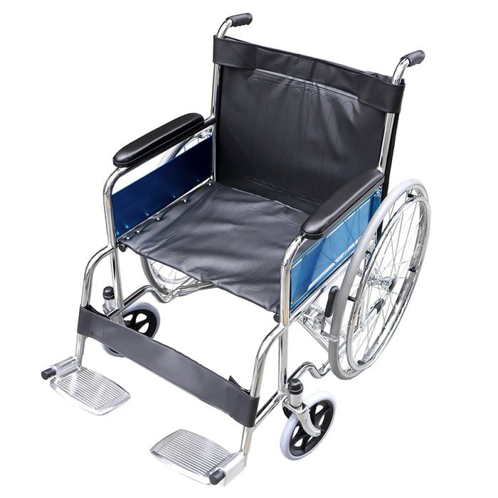 Livingstone Folding 24" Wheelchair Heavy Duty Chrome Finish Seat Width 51cm Capacity 130kg