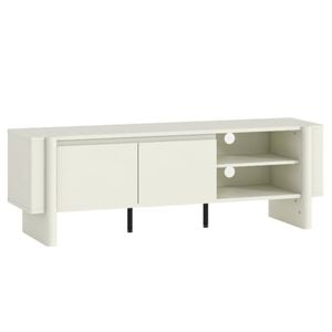 Cosmoliving TV Entertainment Unit with 2 Door Storage TV Cabinet with Open Shelves 150 CM