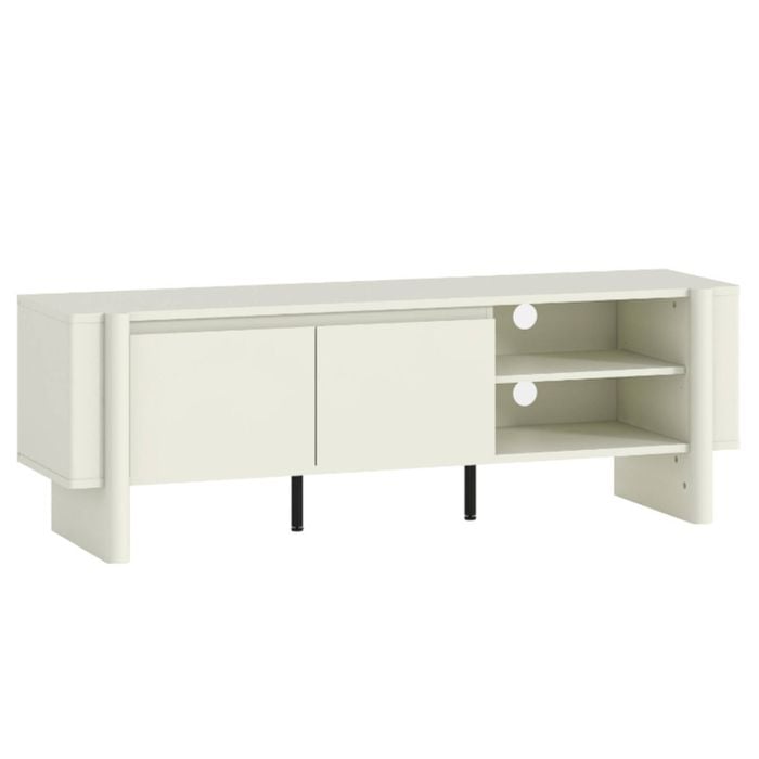 Cosmoliving TV Entertainment Unit with 2 Door Storage TV Cabinet with Open Shelves 150 CM