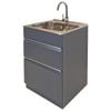 Dissco 565mm Grey Elite Twin Drawer Laundry Tub