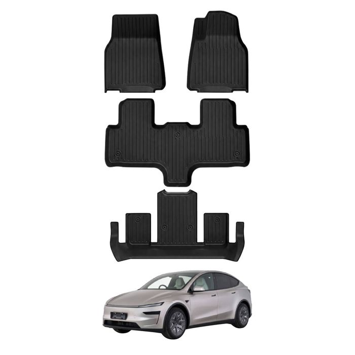 AUSGO 3D Car Floor Mats for Tesla Model Y L 6-Seat 2026-Onwards All-Weather Floor Liners