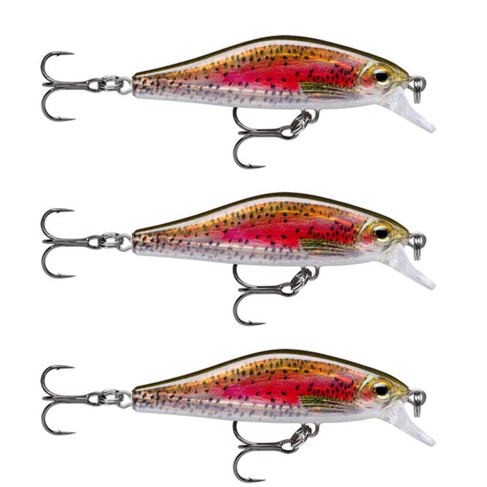 3x Rapala 5cm Shadow Rap Fast Sink Jerkbait/Twitchbait Fish Lures - RT