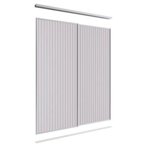 Lugna 2100 x 1201-1800mm Clear Anodised VJ Panels Wardrobe Double Sliding Doors