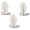 3x 1920s FLAPPER HEADBAND Headpiece Feather Sequin Charleston Costume Gatsby White