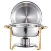 Vevor 5 Qt 4 Pack Chafing Dish Buffet Set Gold Silver Stainless Steel With 4 Full Size Pans For Weddings