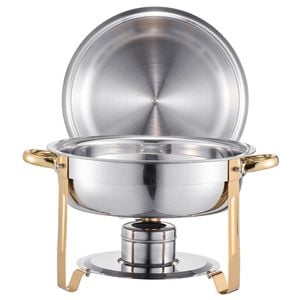 Vevor 5 Qt 4 Pack Chafing Dish Buffet Set Gold Silver Stainless Steel With 4 Full Size Pans For Weddings