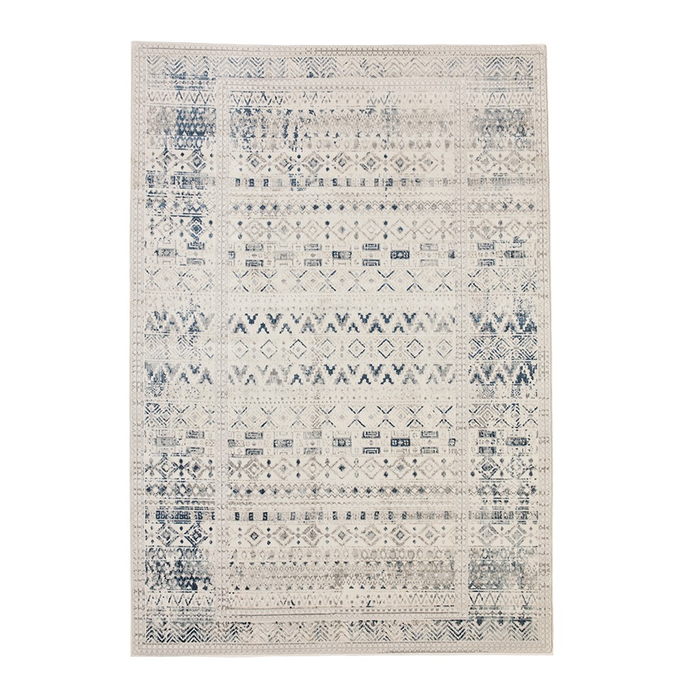 Fab Habitat 296x400cm Navy And White Izmir Traditional Distrssed Rug