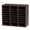 Vevor Wood Literature Organizer Brown with Adjustable File Sorter 24 Compartments