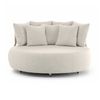 Catalina Outdoor Aluminium Round Daybed Lounge Light Dune & Sandstone Cushions