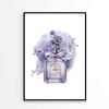 Elegant Purple Flowers and Fashion Bottle Print 100% Australian Made 90x120cm (Poster)