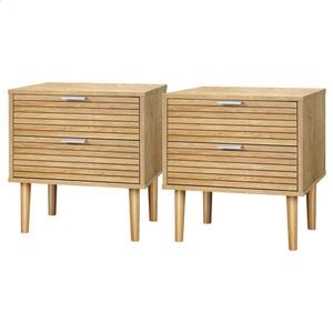 ALFORDSON 2x Bedside Table Slatted