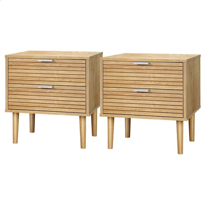 ALFORDSON 2x Bedside Table Slatted