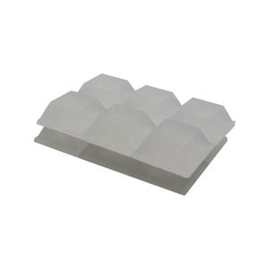 Surface Gard 19 x 19mm Clear Square Rubber Bumper - 12 Pieces