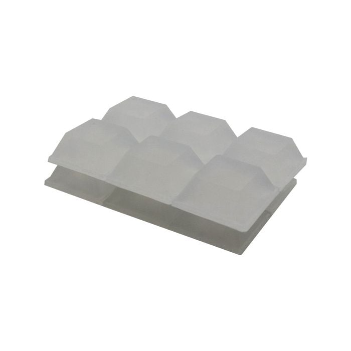 Surface Gard 19 x 19mm Clear Square Rubber Bumper - 12 Pieces