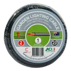 Tycab Cables 1.0mm² x 20m 2 Core 12V Garden Lighting Cable