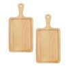 SOGA 2 Pack 40cm Oak Wood Serving Trays