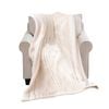 SOGA 200x230cm White Chenille Fleece Throw Blanket