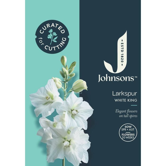 Johnsons Curated For Cutting Larkspur White King