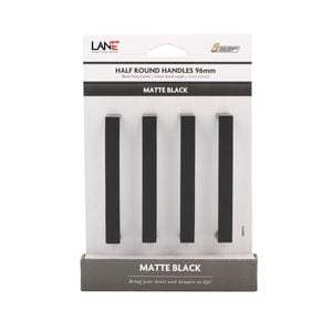 Lane 96mm Black Half Round Square Handle - 4 Pack