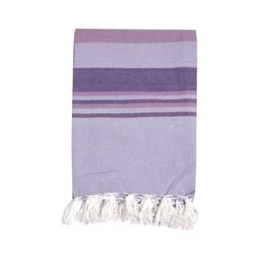 Rustica Cotton/Polyester Texture Striped Large Throw/Bed Runner 130 x 200 cm Lilac