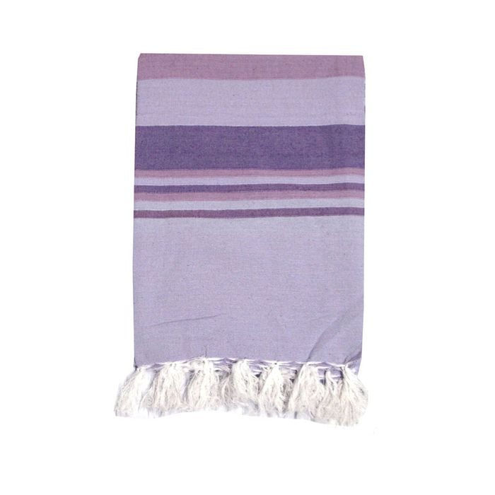 Rustica Cotton/Polyester Texture Striped Large Throw/Bed Runner 130 x 200 cm Lilac