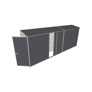 Build-a-Shed 0.8 x 5.2 x 2m Single Hinged Door Skillion Shed with Single Sliding Side Door - Grey