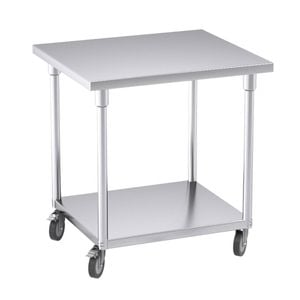 Soga 80cm Stainless Steel Work Bench with Wheels