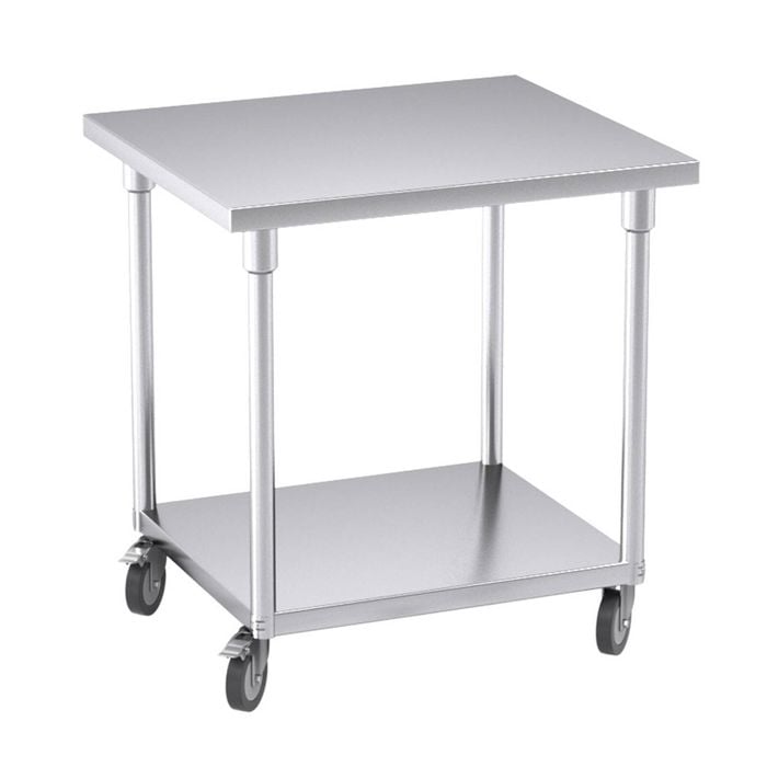 Soga 80cm Stainless Steel Work Bench with Wheels